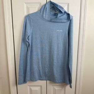 Athletic Hoodie Long Sleeve Light Blue UPF 50+ Sun Protection Performance Top S